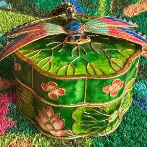 Cloisonne Dragonfly Musical Trinket Box